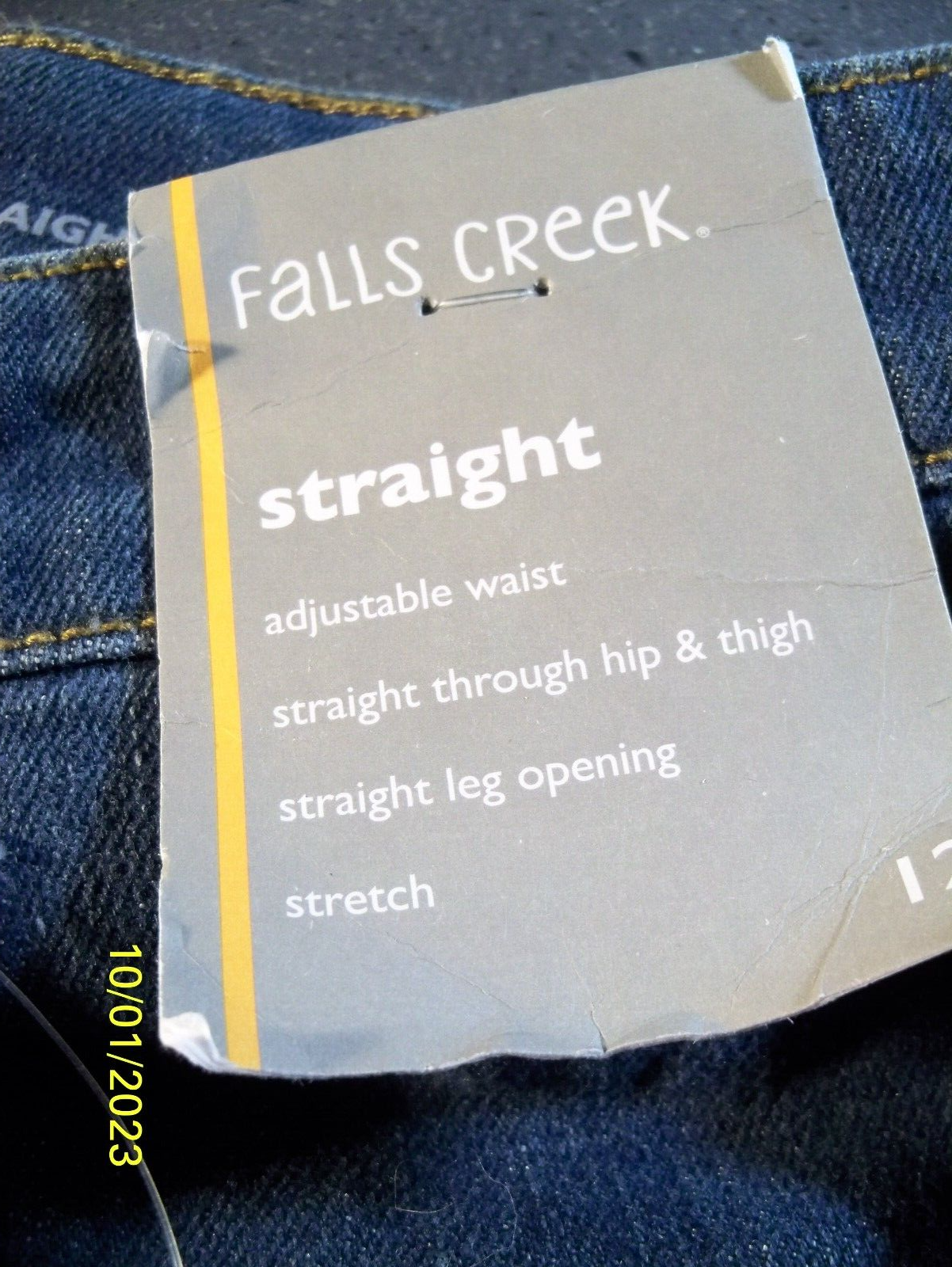Falls Creek Straight Leg size 12 Boys Blue Denim Jeans Falls Creek - фотография #4
