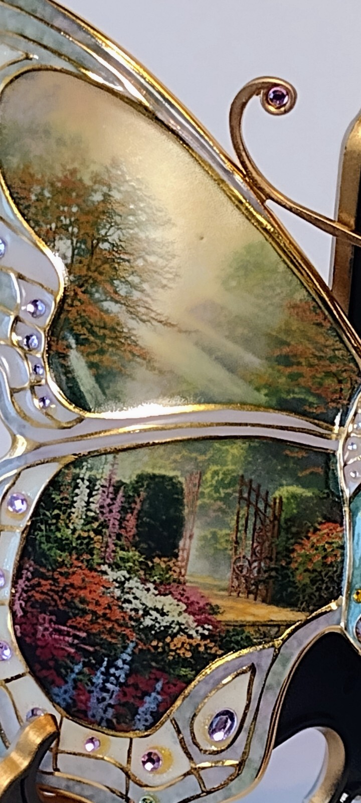 Bradford Xchg. Thomas Kincaid JEWELED BUTTERFLY Wall Art EUC On Wings of Beauty Thomas Kinkade - фотография #15