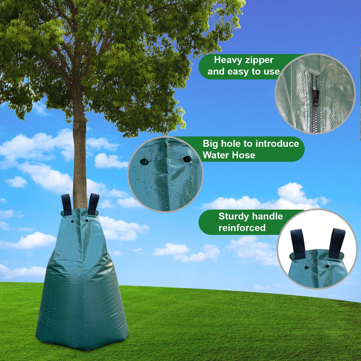 Tree Watering Bag - 20 gal, Slow Release Water Bag, Soil Irrigate Sack JM Gardens NA - фотография #5