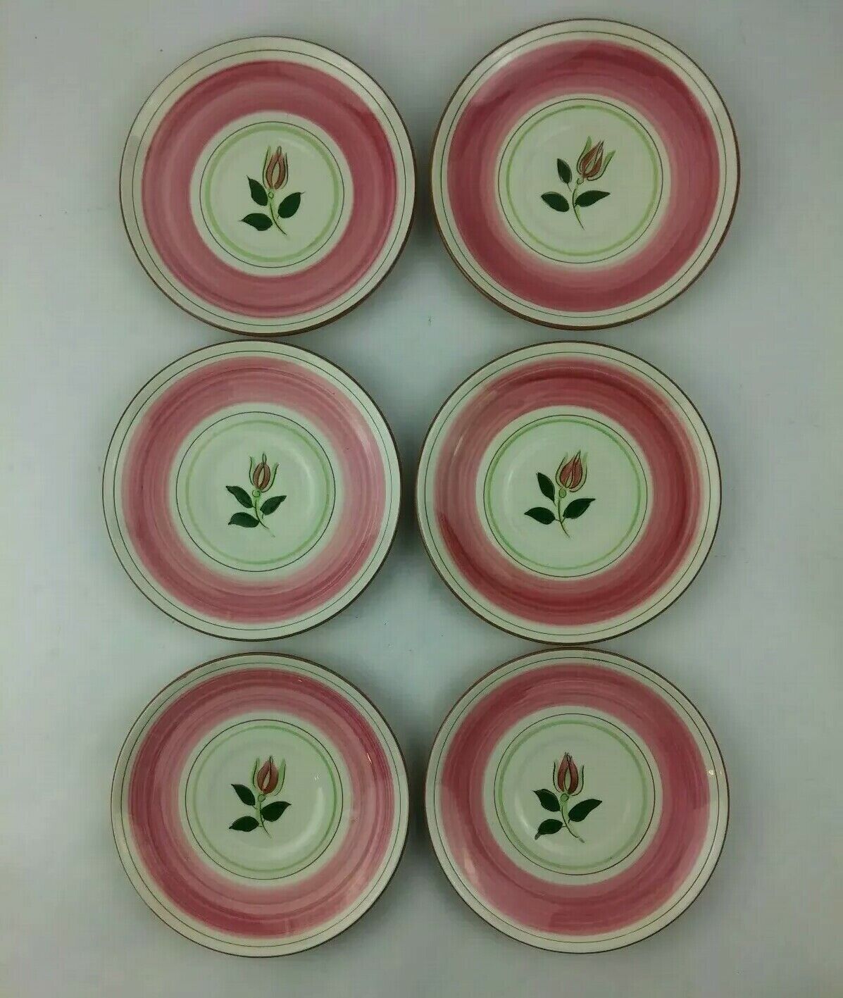 Vintage STANGL Pottery WILD ROSE 3 Cups and 6 Saucers Stangl Pottery Cups & Saucers - фотография #6