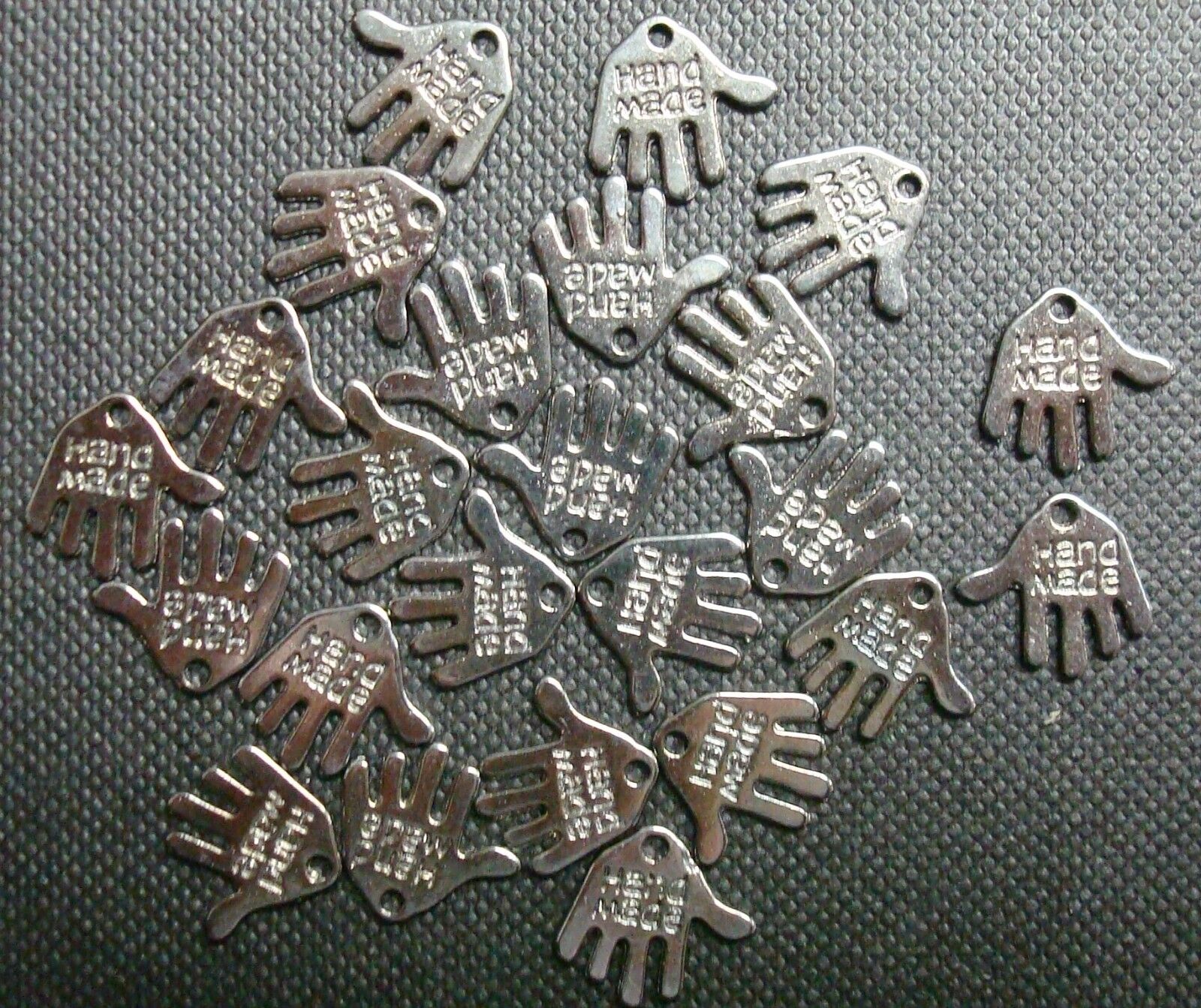 24 Black plated hand made jewelry signature tags earring charms pendant CFP059B Silversmithsupply.com - фотография #3