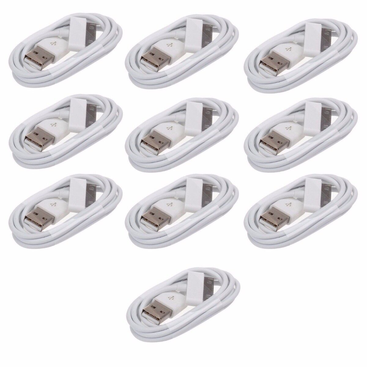 10 x USB Data Sync Charger Cable Cord for Apple iPhone 4 4S iPad 2 3 Nano Unbranded/Generic Does not apply