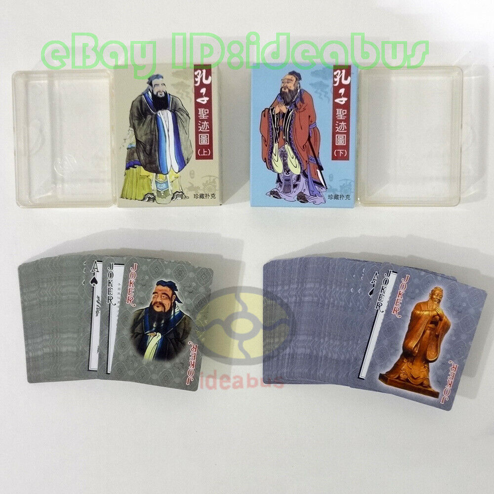Playing card/Poker SET(2 Decks)108cards Portrait of Life & Teaching of Confucius China Poker Museum