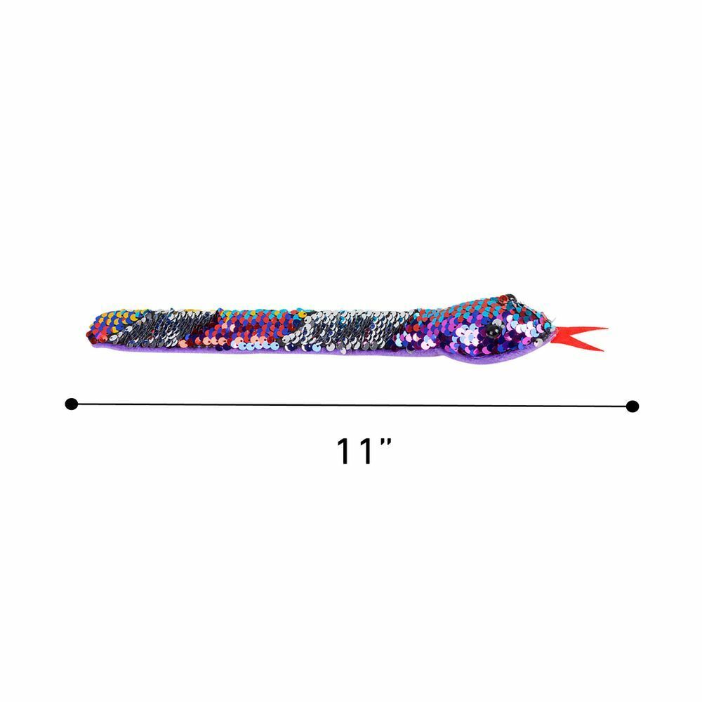 Mozlly Reversible Rainbow Flip Sequin Snake Slap Bracelets, 11 inch (6 Iems) Mozlly - фотография #3