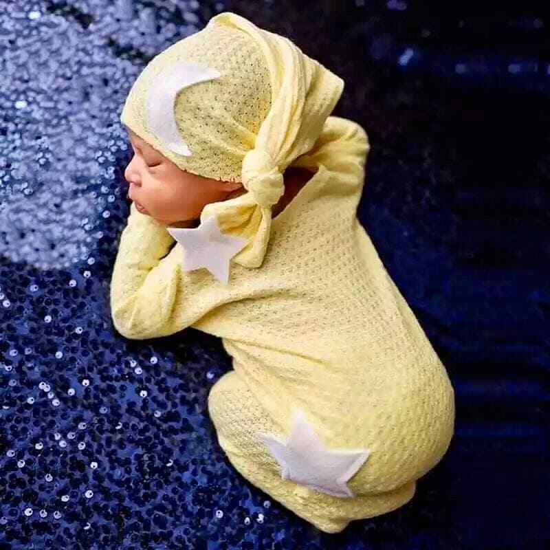 Newborn Outfit Girl Boy Baby Infant Photo Prop Sleeping Hat + Sleepsuit 2 Pcs  NO NAME - фотография #3
