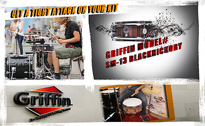 GRIFFIN Piccolo Snare Drum - 13 x 3.5 Black Hickory Poplar Wood Shell Percussion Griffin SM-13 BlackHickory - фотография #4