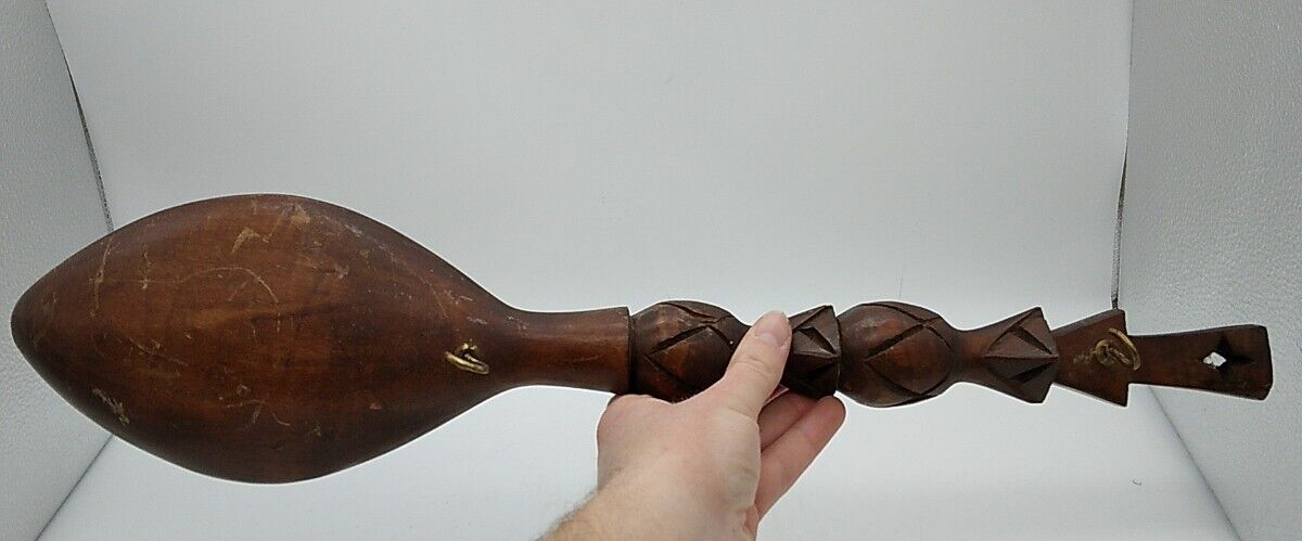 Vintage Large Carved Wooden Fork & Spoon Wall Decor 20 1/2 Inch Wood Tiki Totem Без бренда - фотография #10