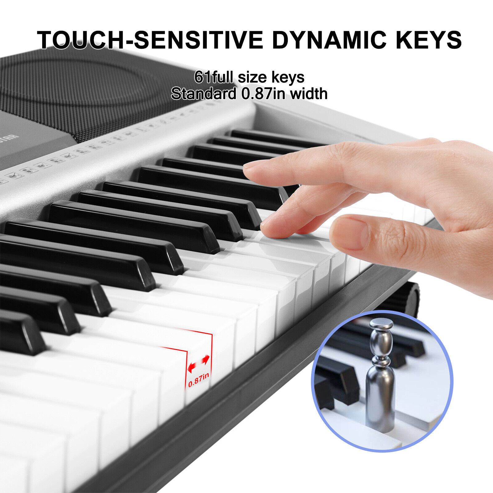 New Gray Portable 61Keys Electronic Keyboards Organ w/Stand,Headphone,Microphone Mustar F300 - фотография #5