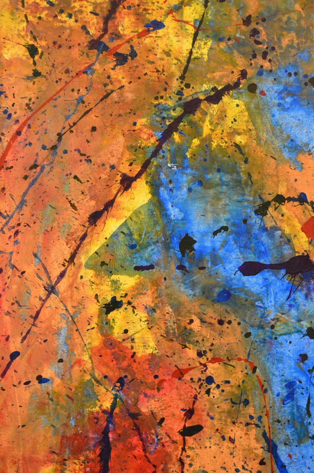 64”X44” Pollock/Richter style canvas ￼painting Acrylic,Abstract, Modern,X Large Без бренда - фотография #13