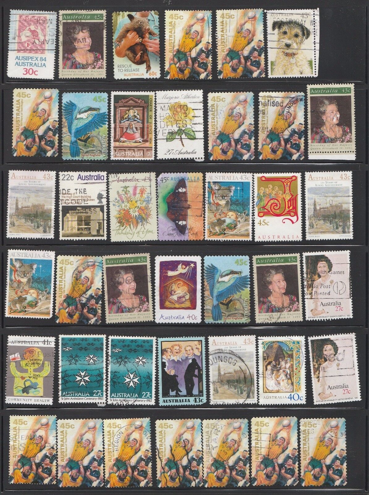 AUSTRALIA – COLLECTION OF 157 HIGH VALUES USED STAMPS FREE SHIPPING Без бренда