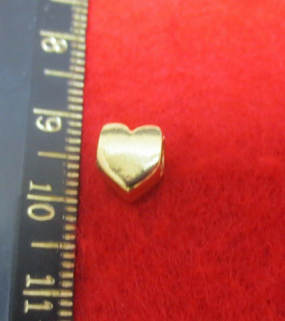 14KT GOLD ELECTROPLATED LOT OF 5 HEART CHARM SPACER noahs - фотография #2