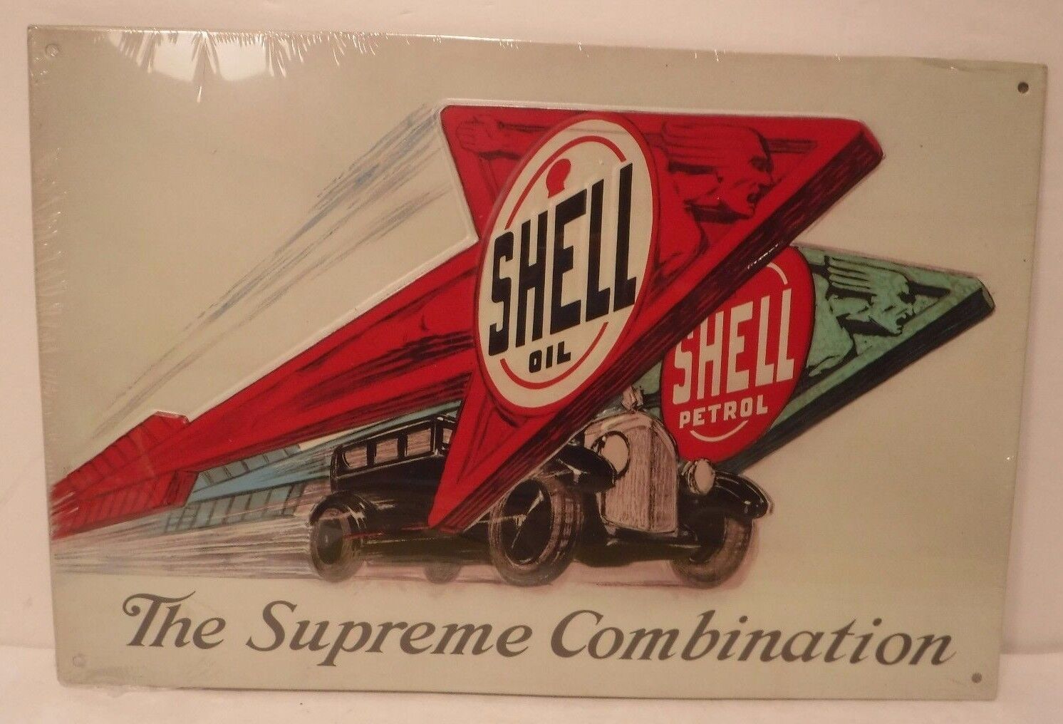 Shell Oil/Petrol Embossed Metal Sign "The Supreme Combination" Collectible Sign JohnDeere