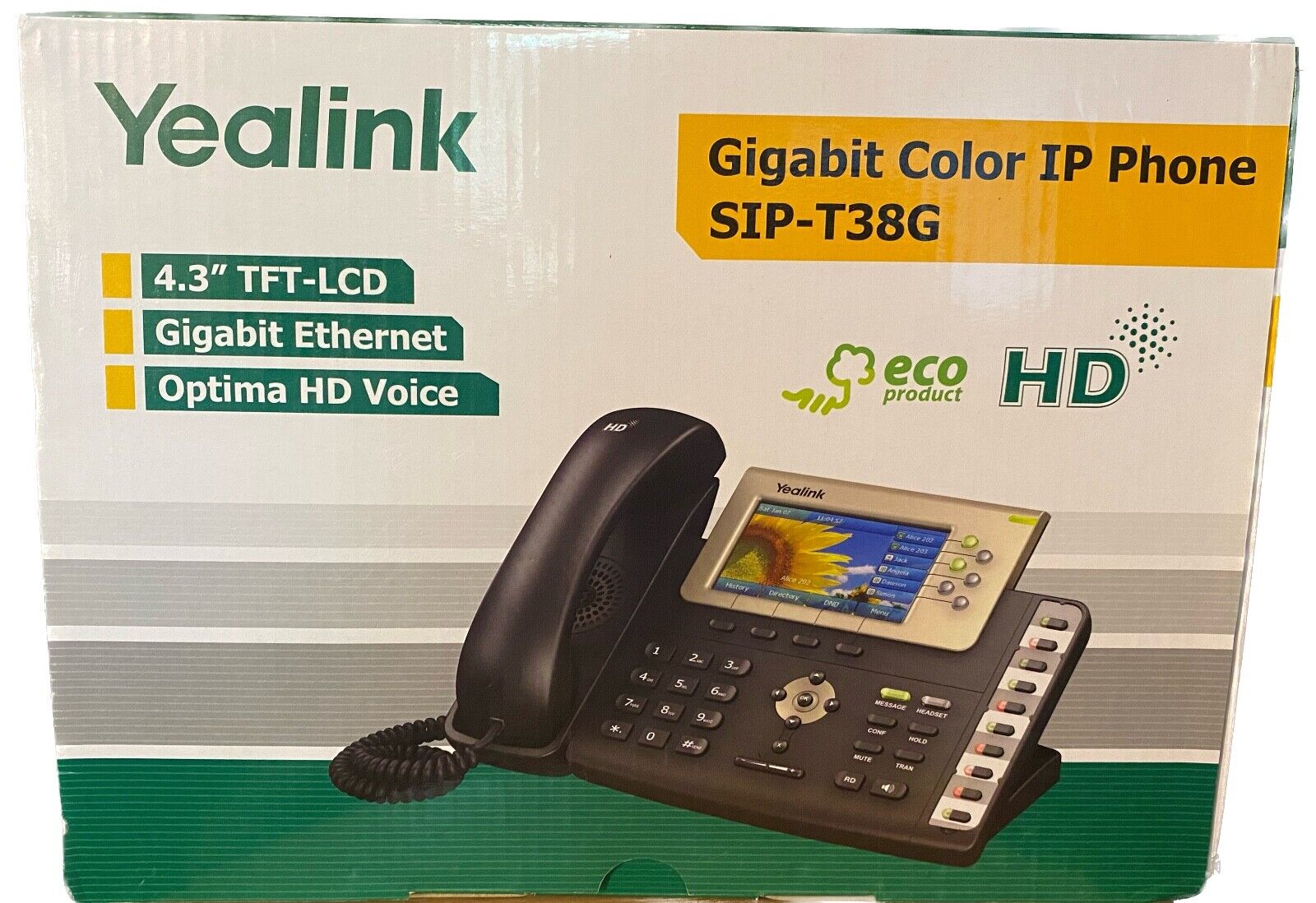 Yealink SIP-T38G Gigabit Color IP Phone - NEW Без бренда - фотография #2