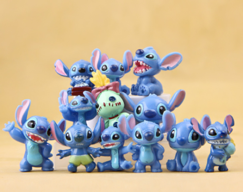 12Pcs/SET Cute Disney Lilo & Stitch Scrump Mini Action Figures PVC Toys Dolls Disney