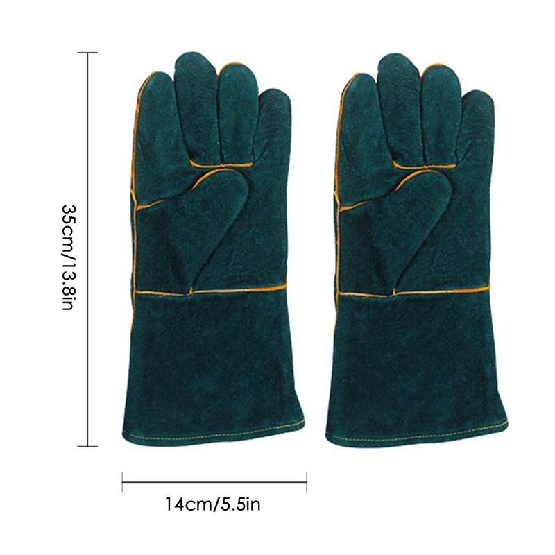  Leather Gloves Animal Handling Dog Cat Scratch Snake Bite Proof Long Mitts Unbranded - фотография #5