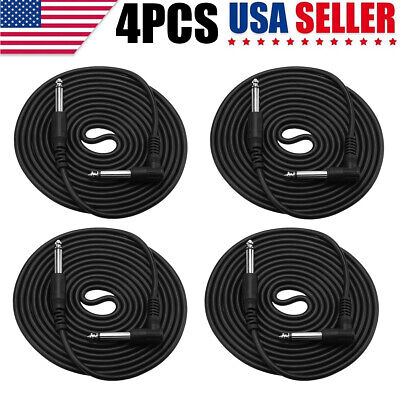 4 Pack 10FT 1/4" 5MM Electric Guitar Bass Cable INSTRUMENT AMP Cord RIGHT ANGLE Unbranded Does Not Apply