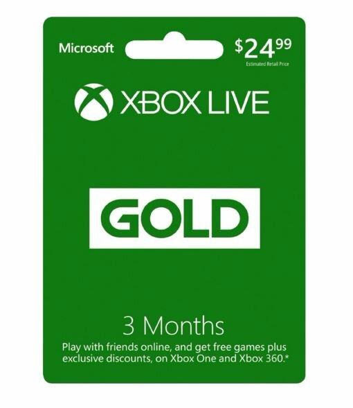 Microsoft Xbox LIVE 3 Month Gold Membership for Xbox 360 / XBOX ONE Card Microsoft 885370224351