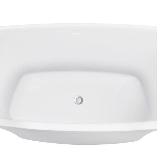 67in 100% Acrylic Freestanding Bathtub Contemporary Bathroom Soaking Tub White Unbranded - фотография #3
