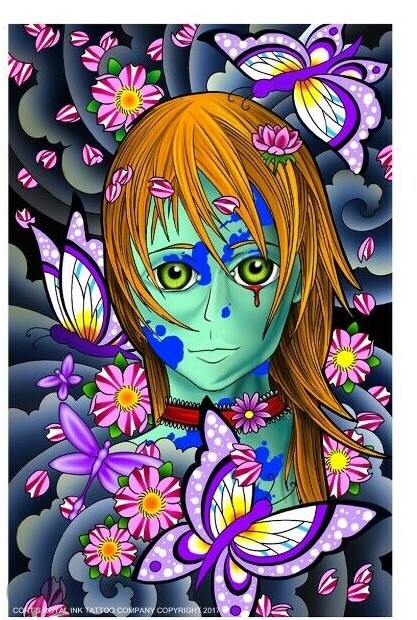 "5 Pastels" Tattoo Flash,11x17 New for 2018 Cort's Royal Ink Tattoo Company - фотография #4