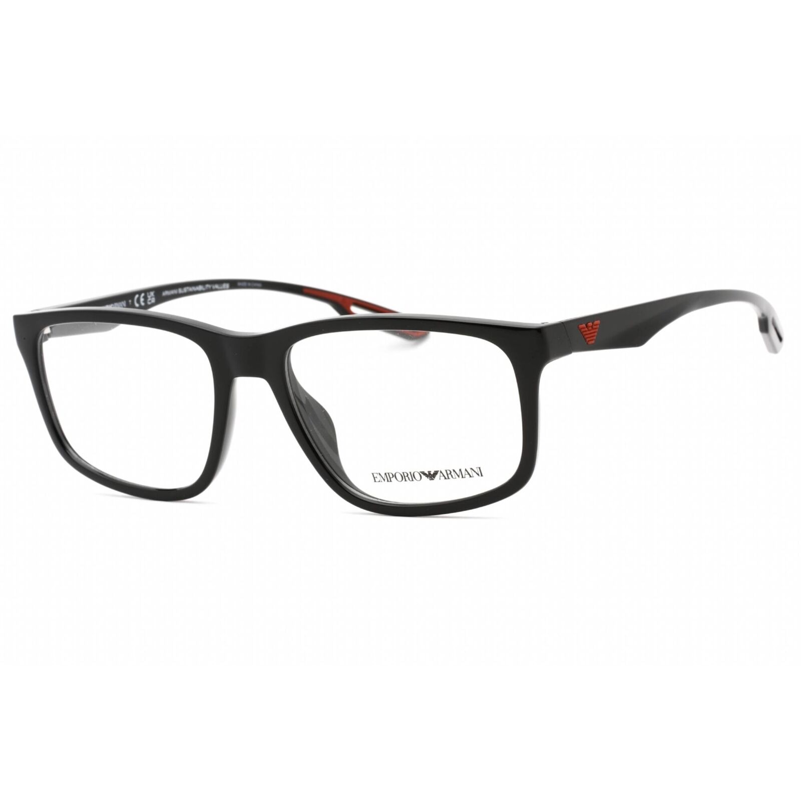 Emporio Armani Men's Eyeglasses Shiny Black Plastic Full Rim Frame 0EA3209U 5017 Emporio Armani 0EA3209U 5017