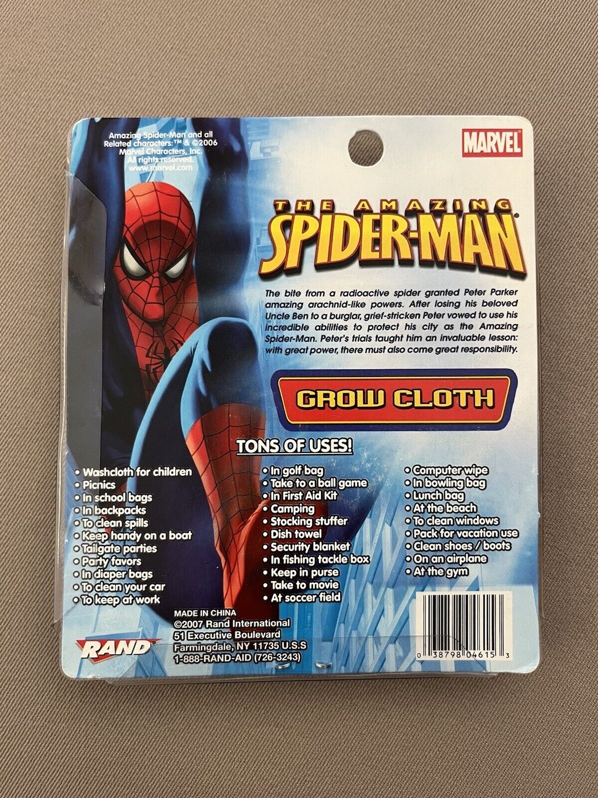 Marvel Spider-Man Grow Wash Cloth~Grows To 12” X 12”~For Ages 3+, New In Package Marvel Spider-Man - фотография #4