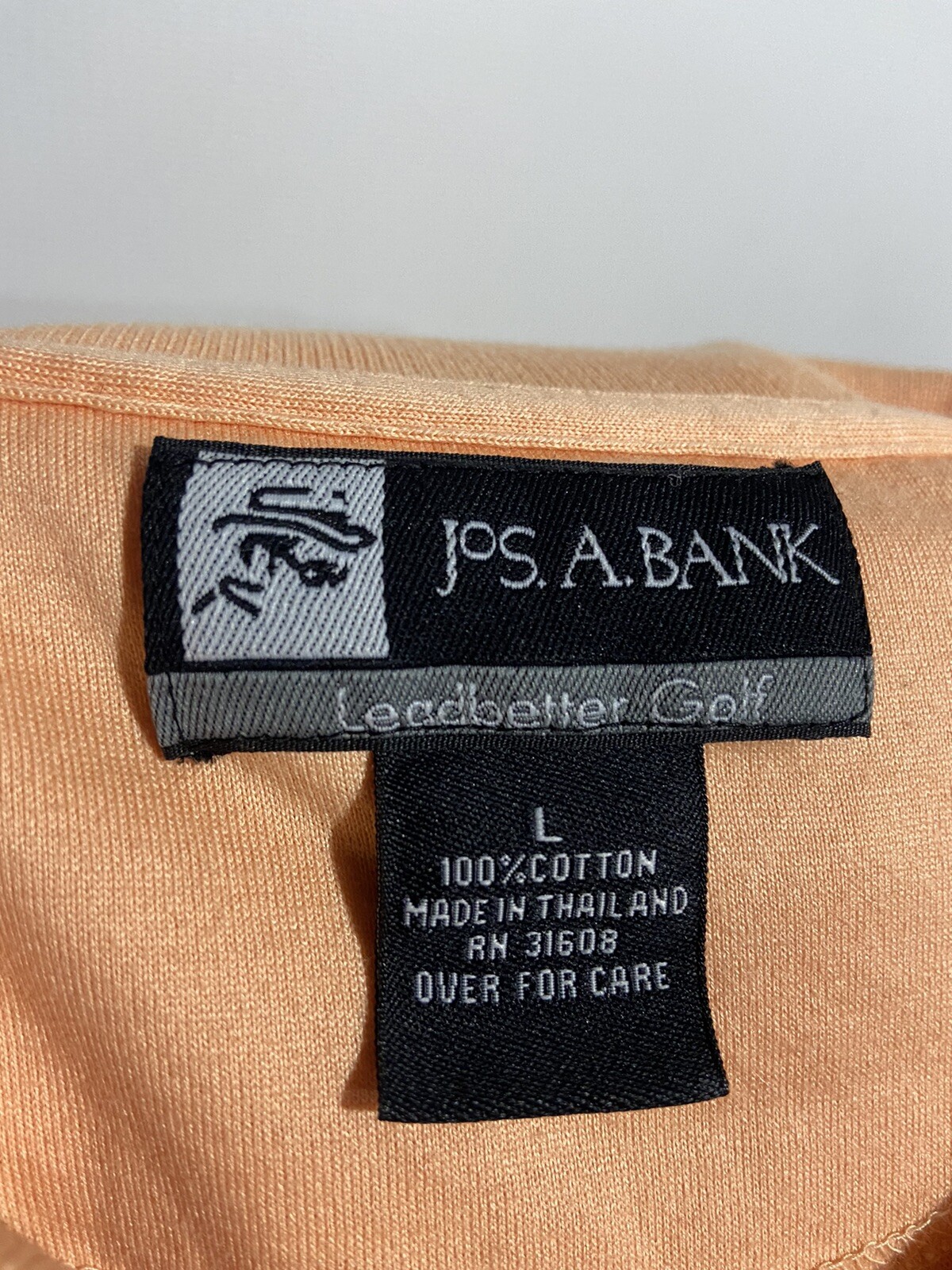 LOT OF 2 Jos A Bank Large L Orange / White Black Mens Casual Polo / Golf Shirt Jos A Bank - фотография #4
