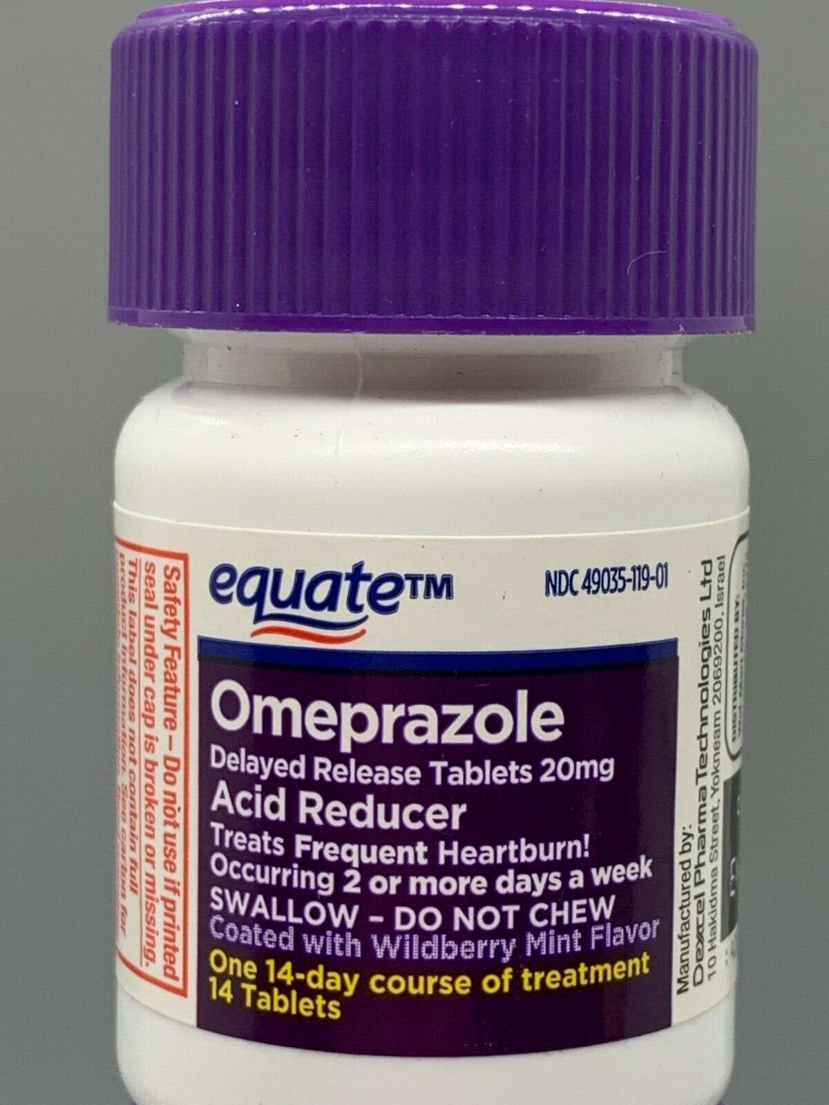 Equate Omeprazole 20mg Delayed Release Acid Reducer 14 Tabs 6PK Exp 10/23+ EQUATE N/A - фотография #2