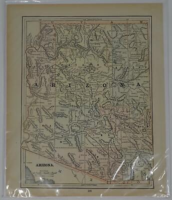Lot 2 Antique Maps Arizona Gaskell's Atlas of the World 1893 ca 1900 Color Без бренда - фотография #7