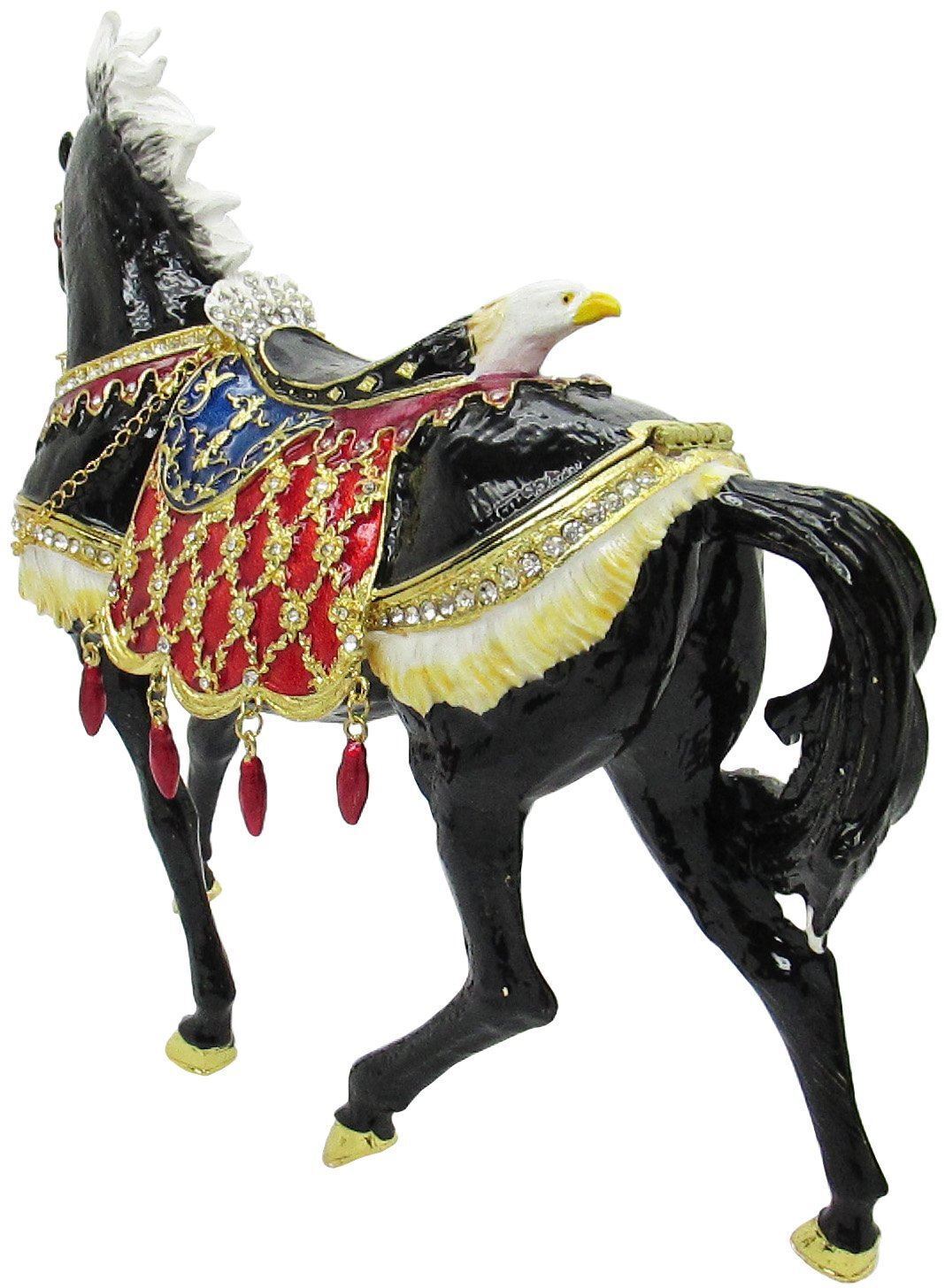 X-Large Horse Jeweled Trinket Box with Austrian Crystals, Black Без бренда - фотография #2