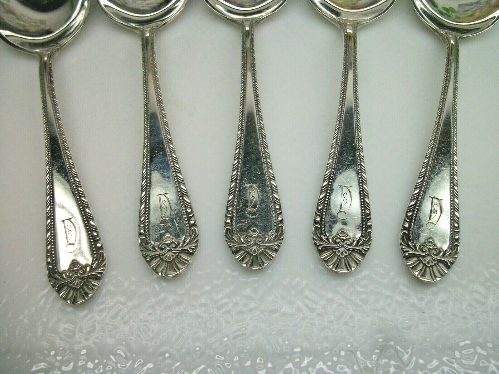 5  Reed & Barton  OLD LONDON   Silverplate  Round Cream Soup Spoons 1936   Mono Reed & Barton Silver - фотография #3