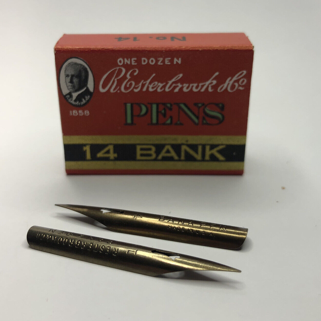 x2 NEW Vintage Esterbrook Bank Pen 14 - The Bronze Radio 914 Twin - Dip Pen Nibs Esterbrook - фотография #5