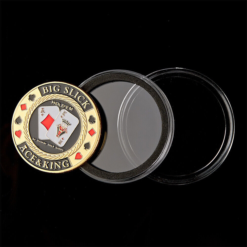 5PCS Casino Poker Chips Guard "Big Slick Ace&King" Souvenir Coin Art Poker  Без бренда - фотография #7
