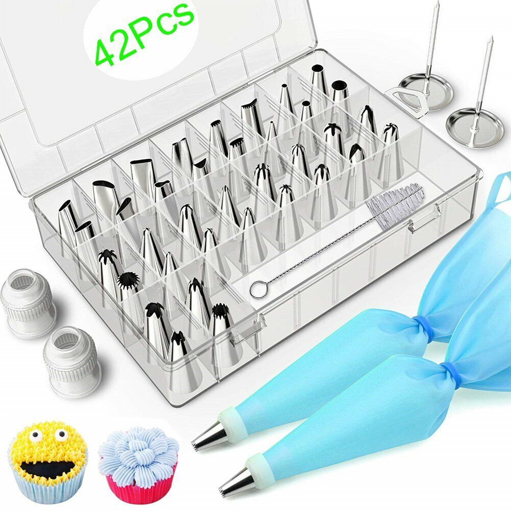 42Pcs Icing Piping Nozzles Pastry Tips Cake Sugarcraft Decorating Tools Set DIY Unbranded Does Not Apply