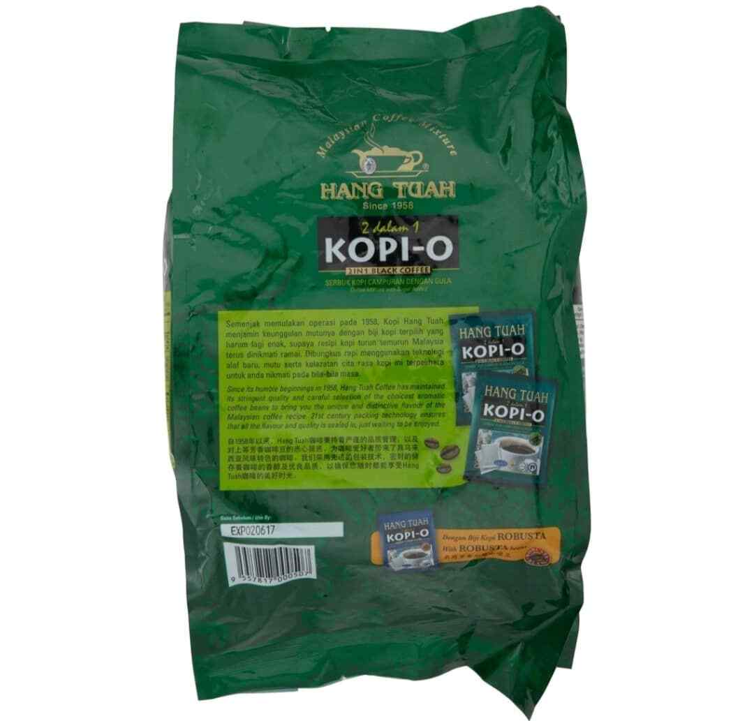 Hang Tuah Kopi-O 2 in 1 Black Coffee Liberica Beans 6 packs (20's x 25g) DHL Ex Hang Tuah - фотография #6