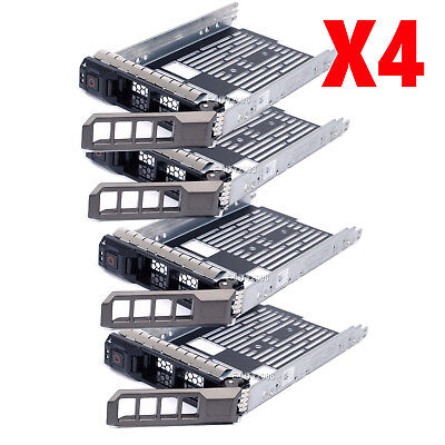 Lot of 4, 3.5" SATA SAS Hard Drive Tray Caddy For Dell PowerEdge R420 Hot-Swap Unbranded F238F 0F238F