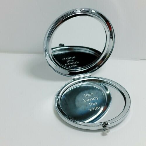 New! 5X Philosophy Engraved Affirmation Compact "True Beauty Lies Within" Mirror Philosophy