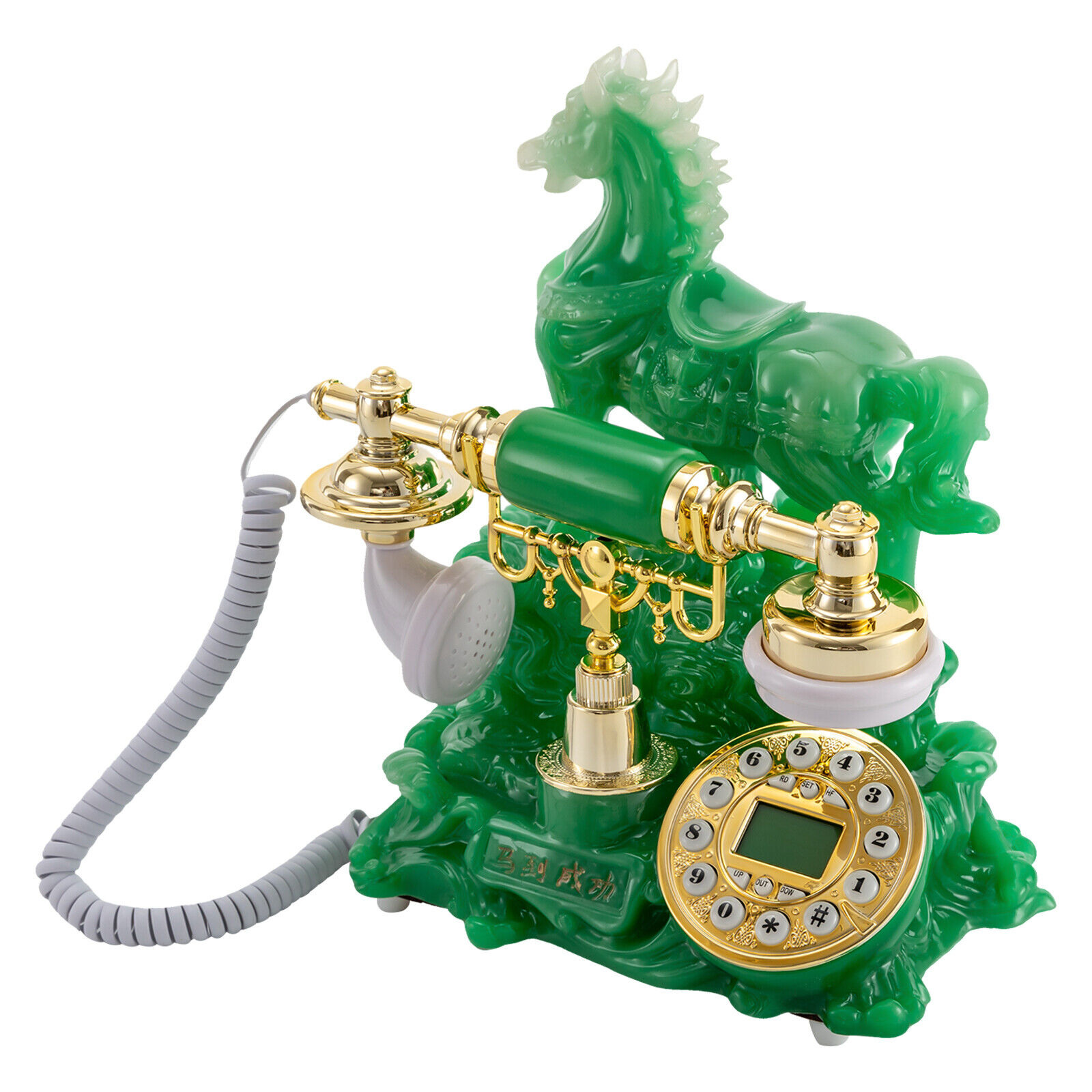 Retro Horse Design Telephone Dial Corded Phone Exquisite Workmanship Green NEW Unbranded Does not apply - фотография #7