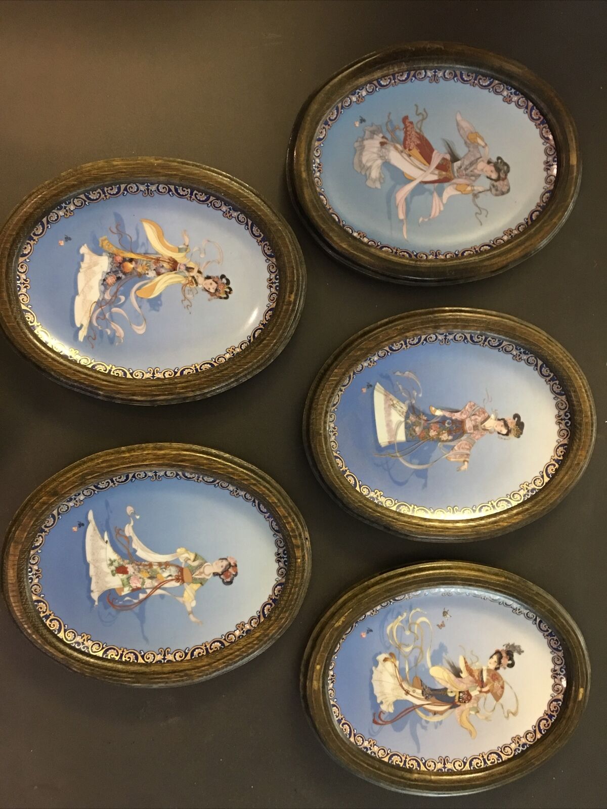 DREAM OF THE RED CHAMBER LOT of 5 Collectible Plates JIANG XUE BING 22K Gold Bradford Exchange