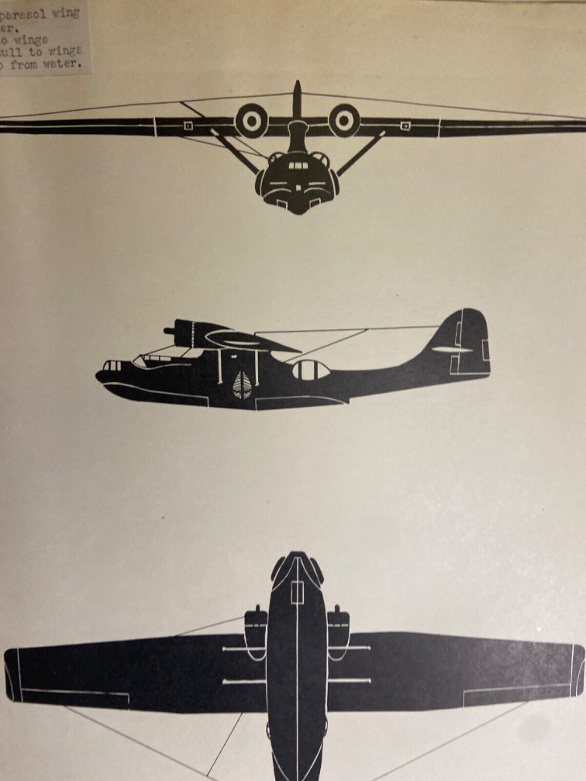 Vintage WWII Consolidated PBY Catalina Recognition Poster - Rare with notes! Без бренда - фотография #7