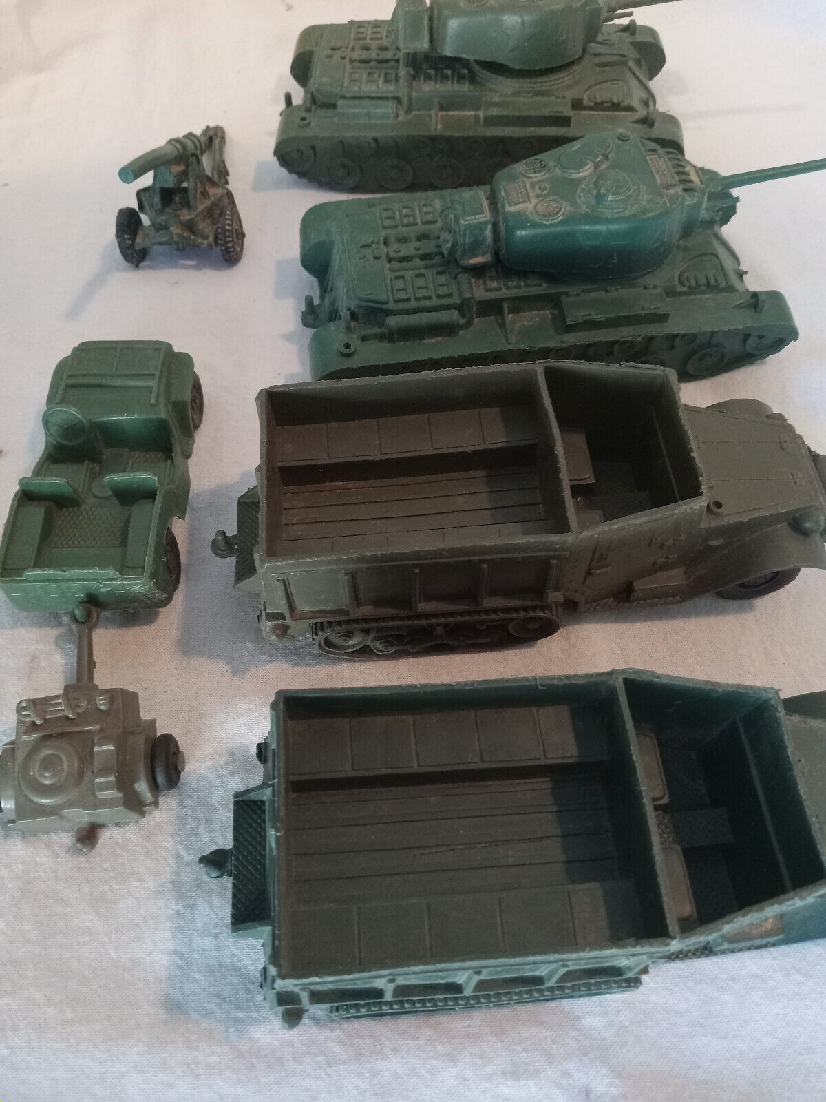 Marx Battleground Military Vehicles Tank ½ Track Jeep Vintage LOT Playset 1/32 Marx - фотография #5
