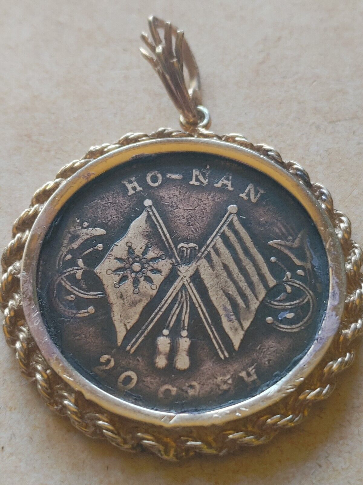 1920 Flags Of The Wu Chang Uprising Honan Province Coin Pendant Genuine gilded  Everymagicalday - фотография #15