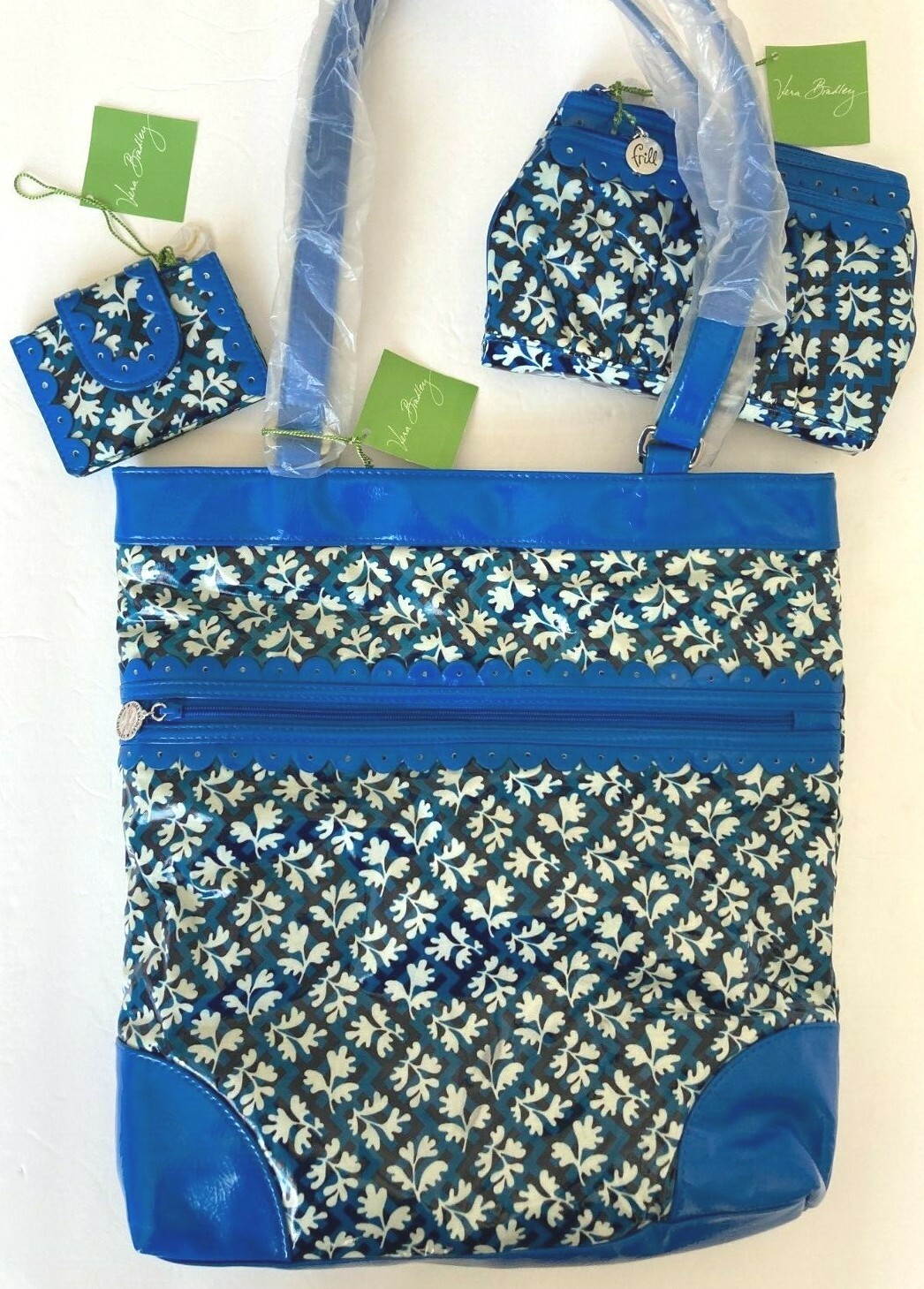 VERA BRADLEY FRILL EVERYTHING BLUE LAGOON *NWT 3 PC SET: TOTE/CLUTCH/CARD HOLDER Vera Bradley VERA BRADLEY FRILL EVERYTHING - фотография #10