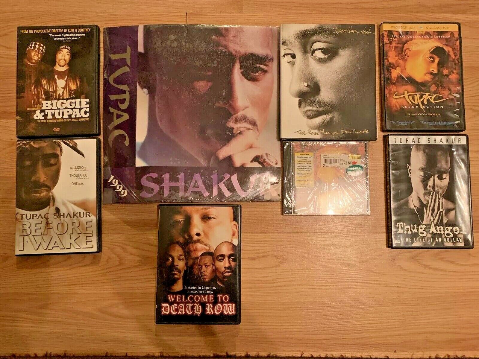 Vintage Tupac Shakur Collection Of 9: Calendar, Cd,Cassette,Book & 5 DVDs 2Pac Без бренда