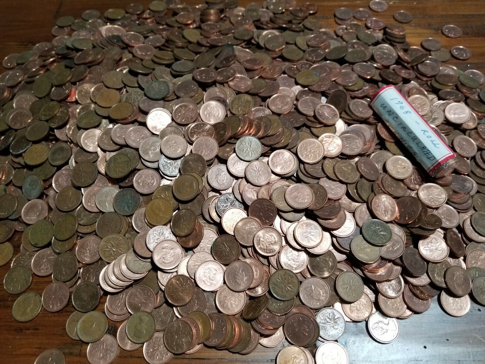 Lot Of 4000 + Canadian Copper Penny 1950's&Up Estate Collection Unsearched-22+lb Без бренда