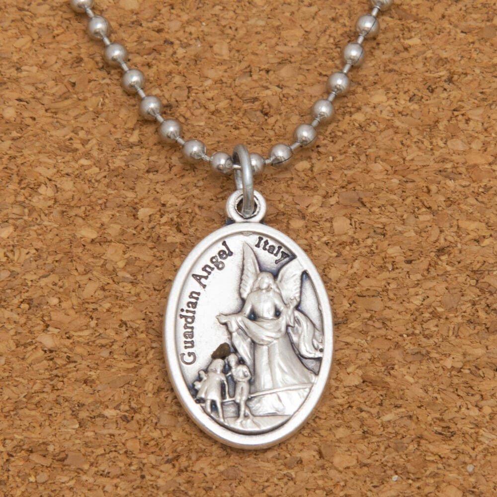Patron Saint St Michael The Archangel 1" Medal Pendant Necklace 24" Chain Italy Без бренда - фотография #11