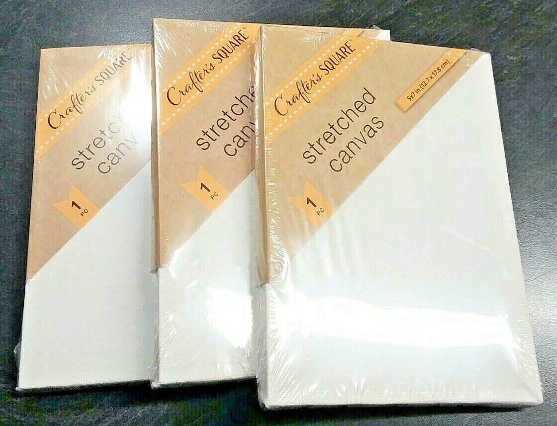3pk 5"x7" White Cotton Stretched Art Canvases Canvas 1/2" Painting Acrylic Oil Unbranded Does Not Apply