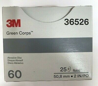 3M Green Corps Roloc Grinding Discs 2" 60 Grit 3M 36526 replacement for 3M 01397 3M 051131-36526 - фотография #2
