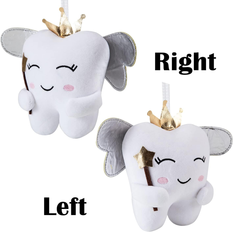 Tooth Fairy Pillow with Shiny Wings Embroidered Tooth Fairy Doll with Pocket Cry Does not apply - фотография #5
