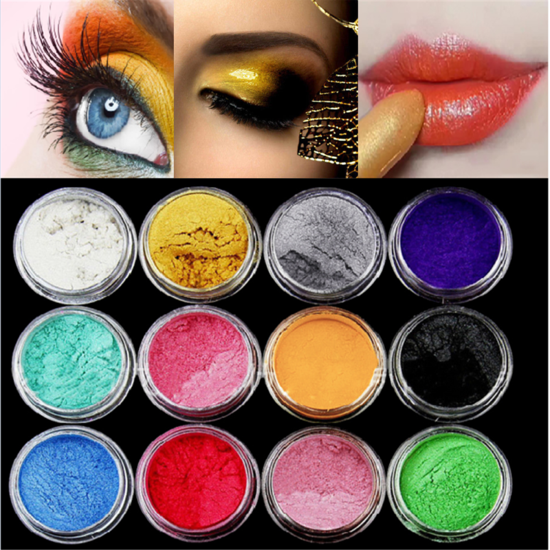 12Box Natural Mica Pigment Powder Fit Soap Cosmetics Resin Nail Colorant Dye HQ Unbranded Does Not Apply - фотография #5