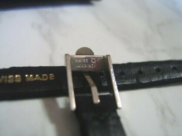 AUTHENTIC LOT/2 PCS 9MM OMEGA BLACK SUEDE LADIES BAND + SS SIGNED BUCKLE   #6529 Omega Does Not Apply - фотография #4